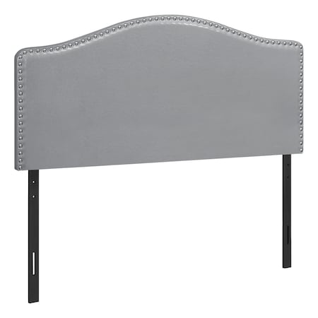 Monarch Specialties Bed, Headboard Only, Full Size, Bedroom, Upholstered, Pu Leather Look, Grey, Transitional I 6011F